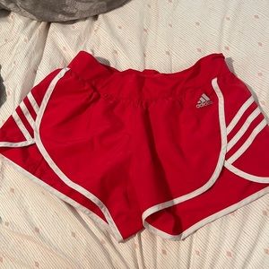 Red Adidas size small running shorts